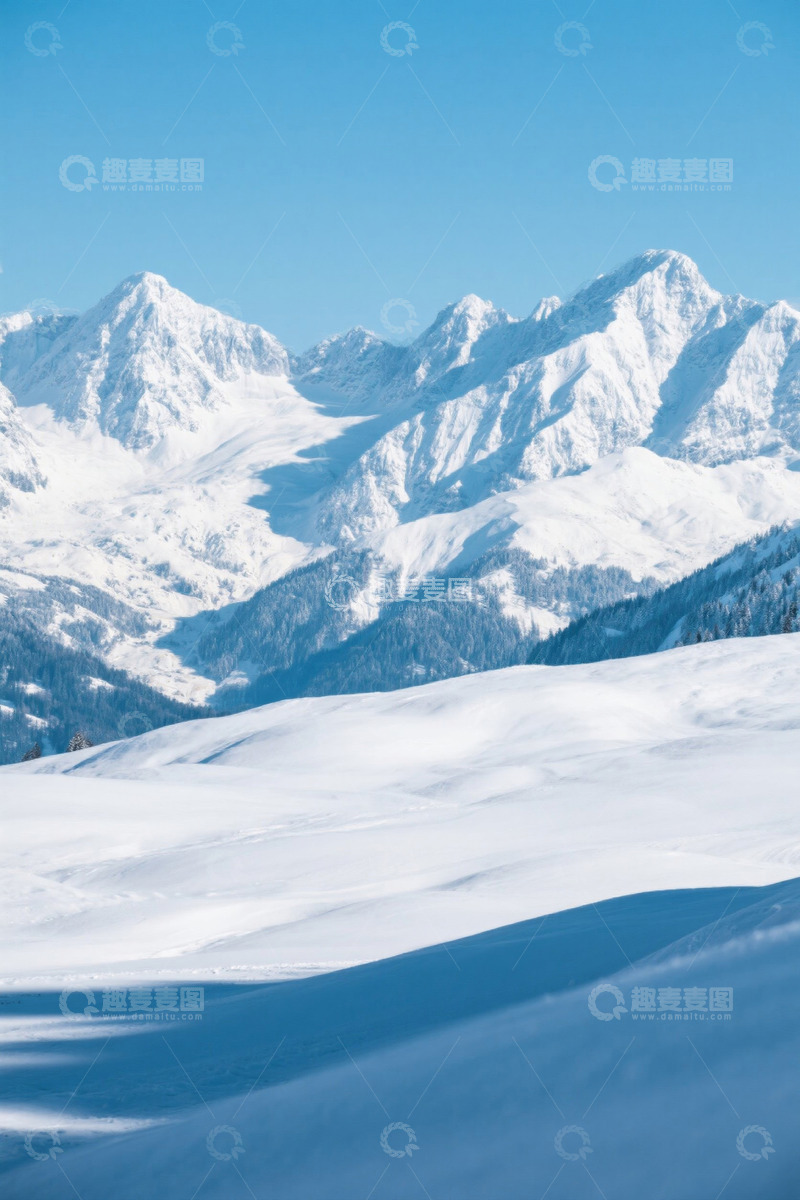高清大图下载【趣麦麦图】雪山自然景观全景