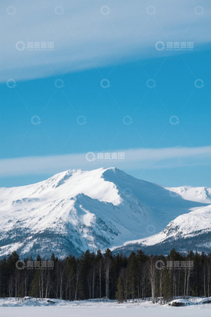 高清大图下载【趣麦麦图】雪山森林雪景自然风光