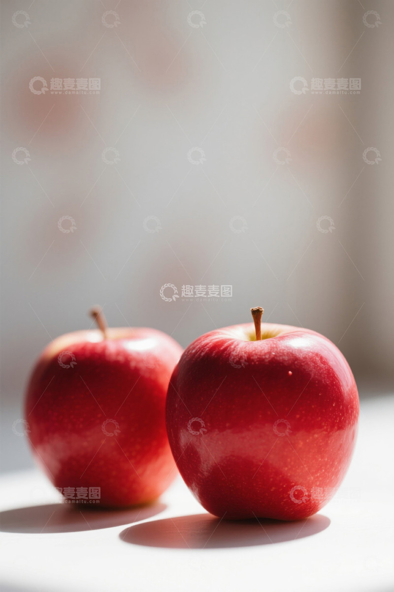 高清大图下载【趣麦麦图】两个红苹果特写