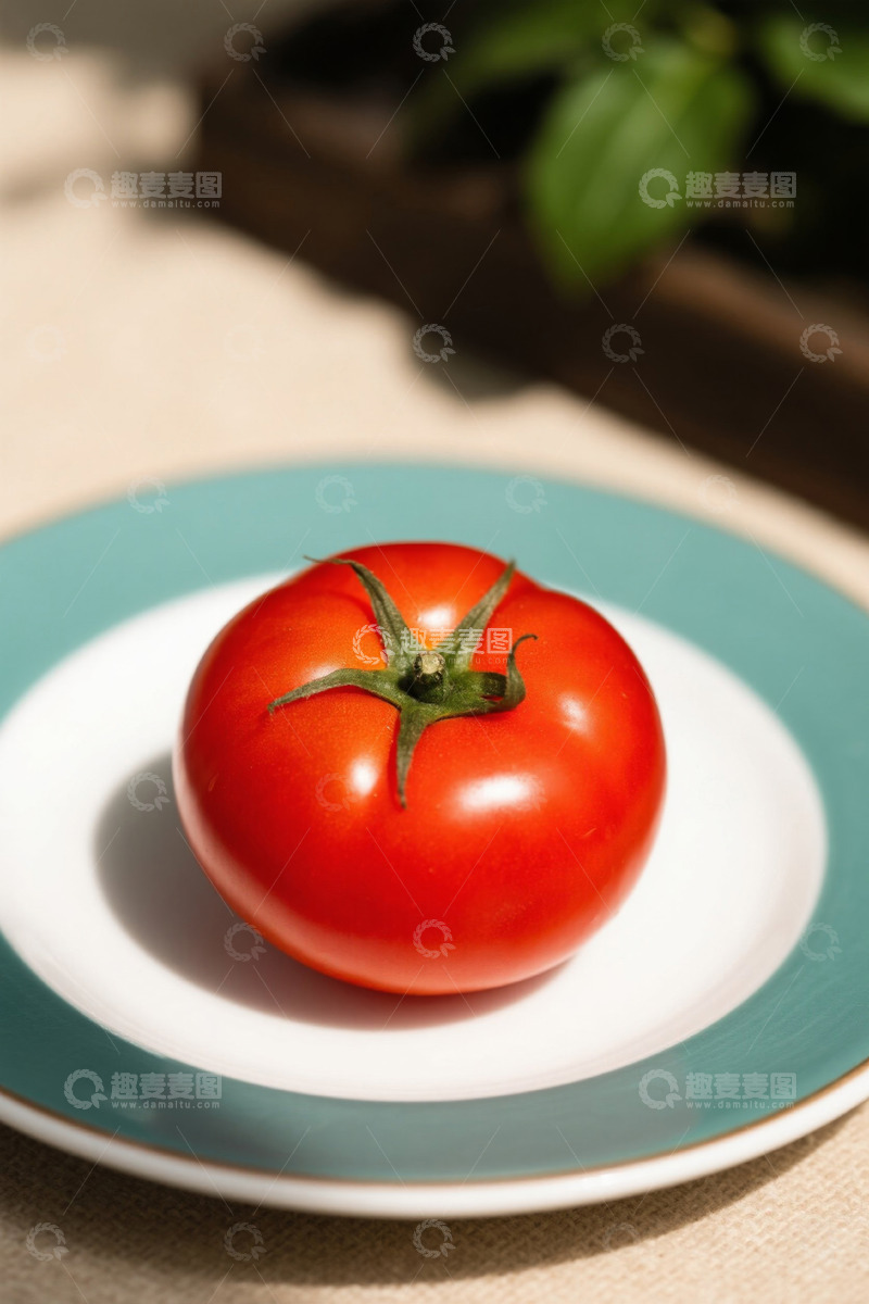 高清大图下载【趣麦麦图】盘子上的新鲜西红柿