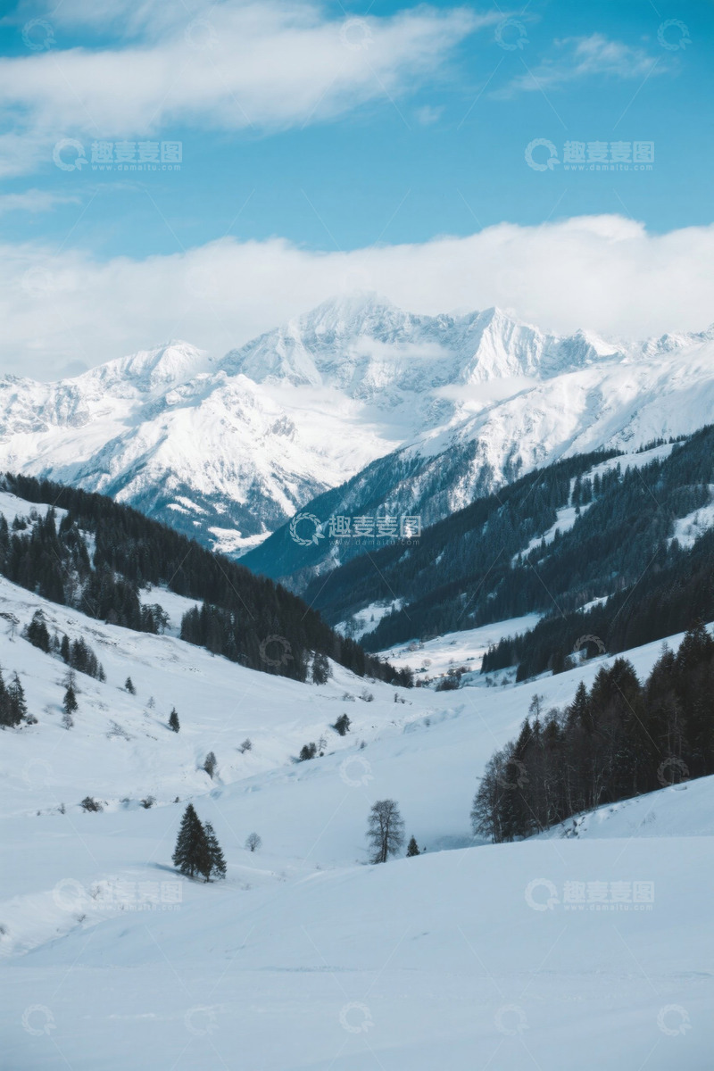 高清大图下载【趣麦麦图】雪山森林冬季自然风光