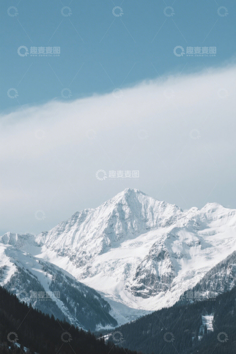 高清大图下载【趣麦麦图】雪山自然风光全景