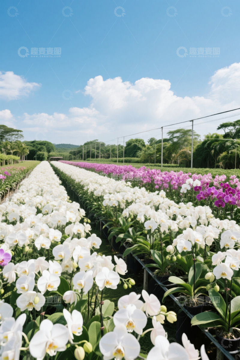 高清大图下载【趣麦麦图】户外兰花种植园花卉景观
