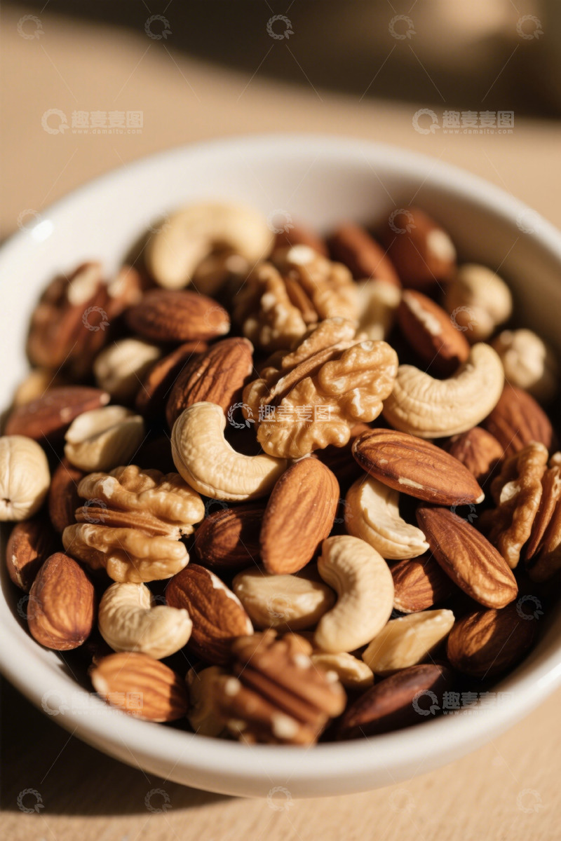 高清大图下载【趣麦麦图】碗装混合坚果特写