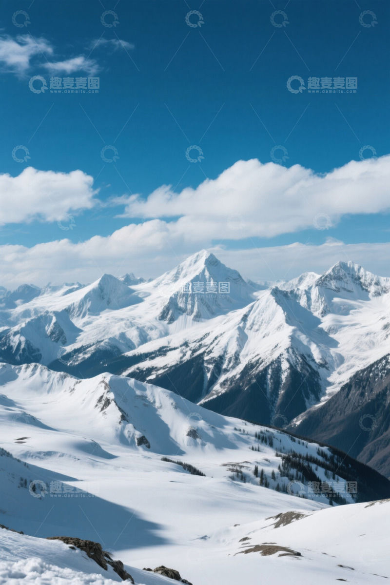 高清大图下载【趣麦麦图】雪山自然风光全景