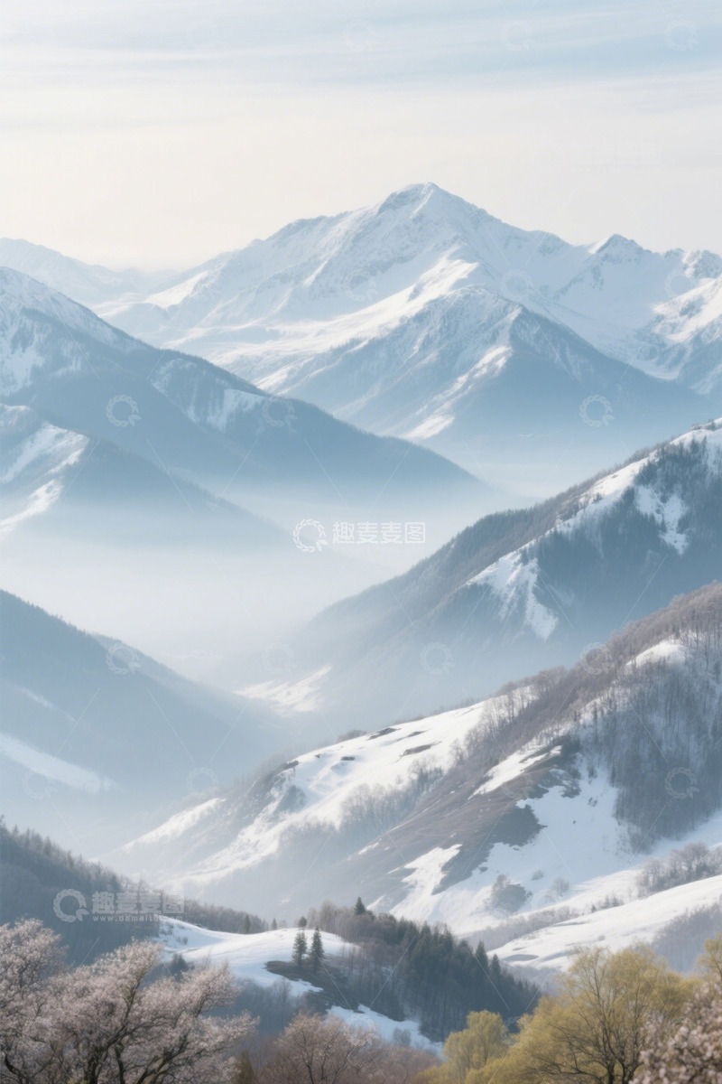 高清大图下载【趣麦麦图】雪山自然风光全景