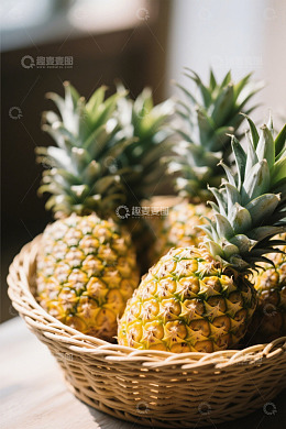 篮子里的新鲜菠萝