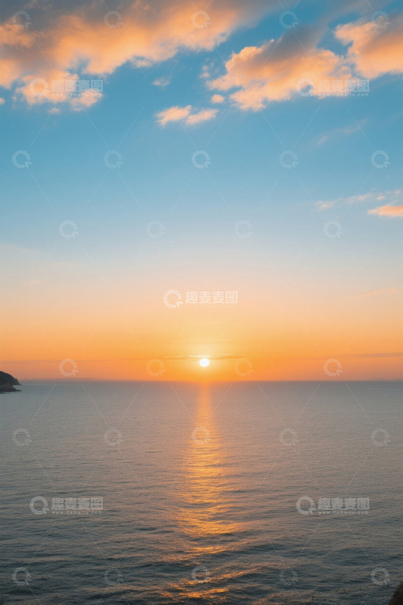 高清大图下载【趣麦麦图】海上日落天空云彩景观