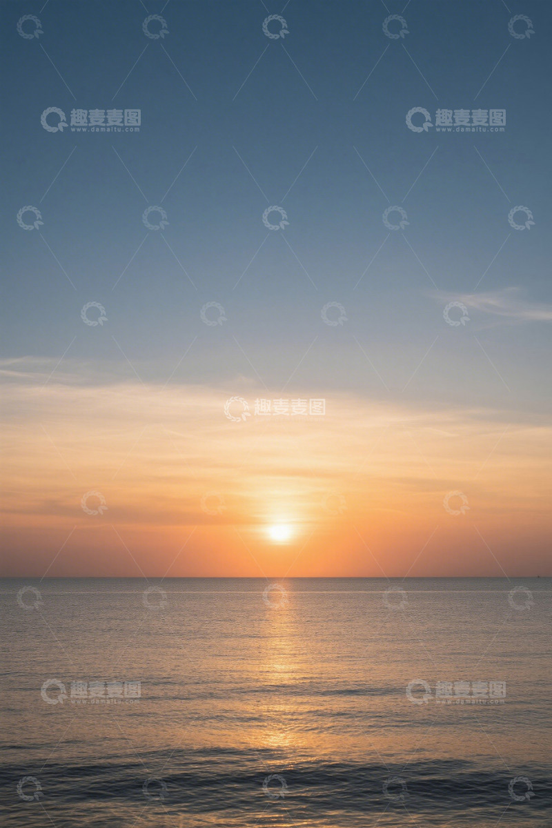 高清大图下载【趣麦麦图】海上日落景象