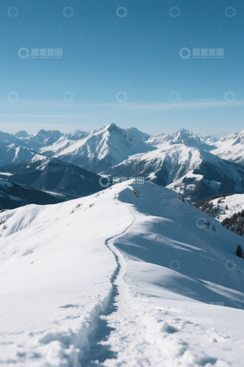 高清大图下载【趣麦麦图】雪山雪景户外全景