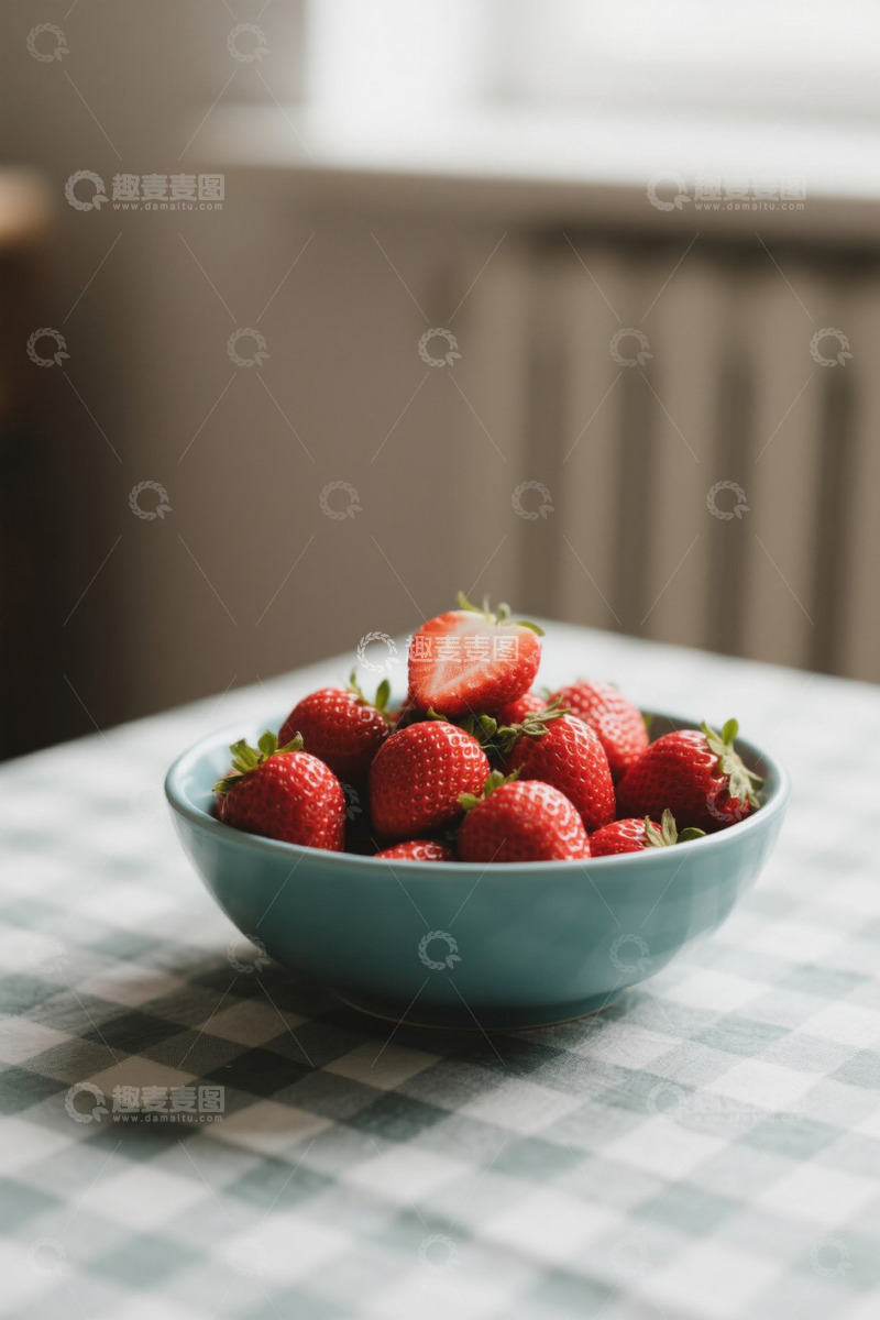 高清大图下载【趣麦麦图】碗中新鲜草莓静物