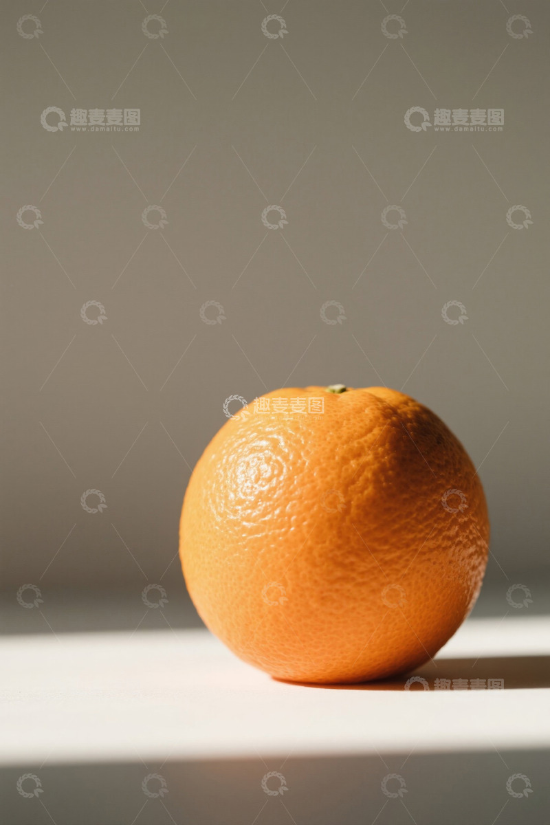 高清大图下载【趣麦麦图】单个橙子静物特写