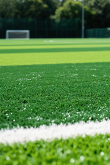 户外足球场绿色草坪近景