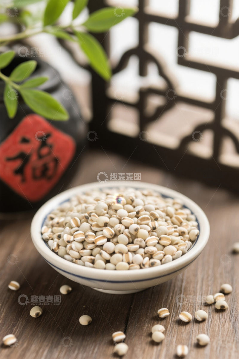 高清大图下载【趣麦麦图】碗装薏米特写
