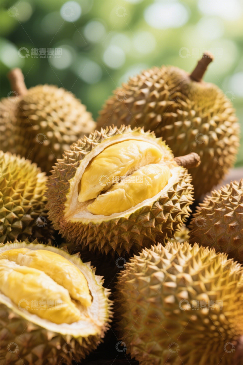 高清大图下载【趣麦麦图】新鲜榴莲特写