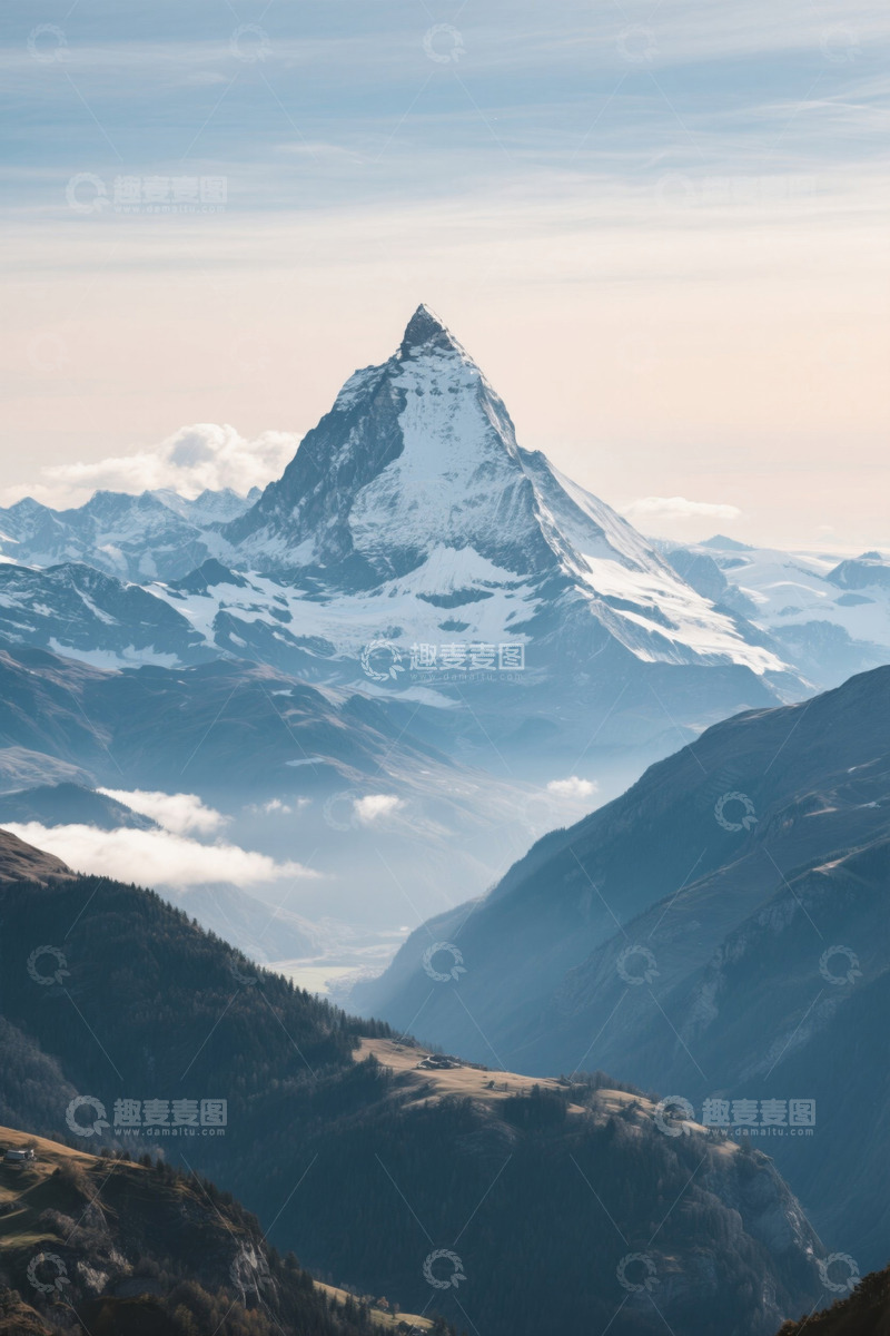 高清大图下载【趣麦麦图】瑞士阿尔卑斯山雪山风景