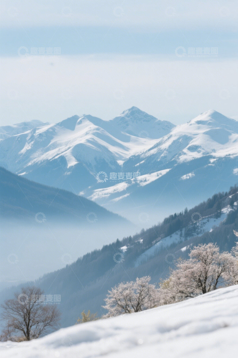 高清大图下载【趣麦麦图】雪山雪景自然风光