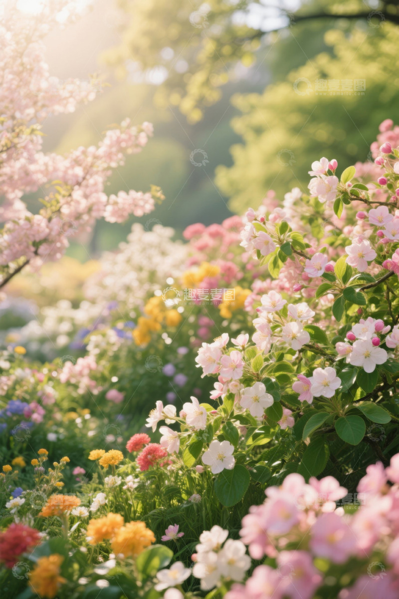 高清大图下载【趣麦麦图】户外盛开的多彩花卉