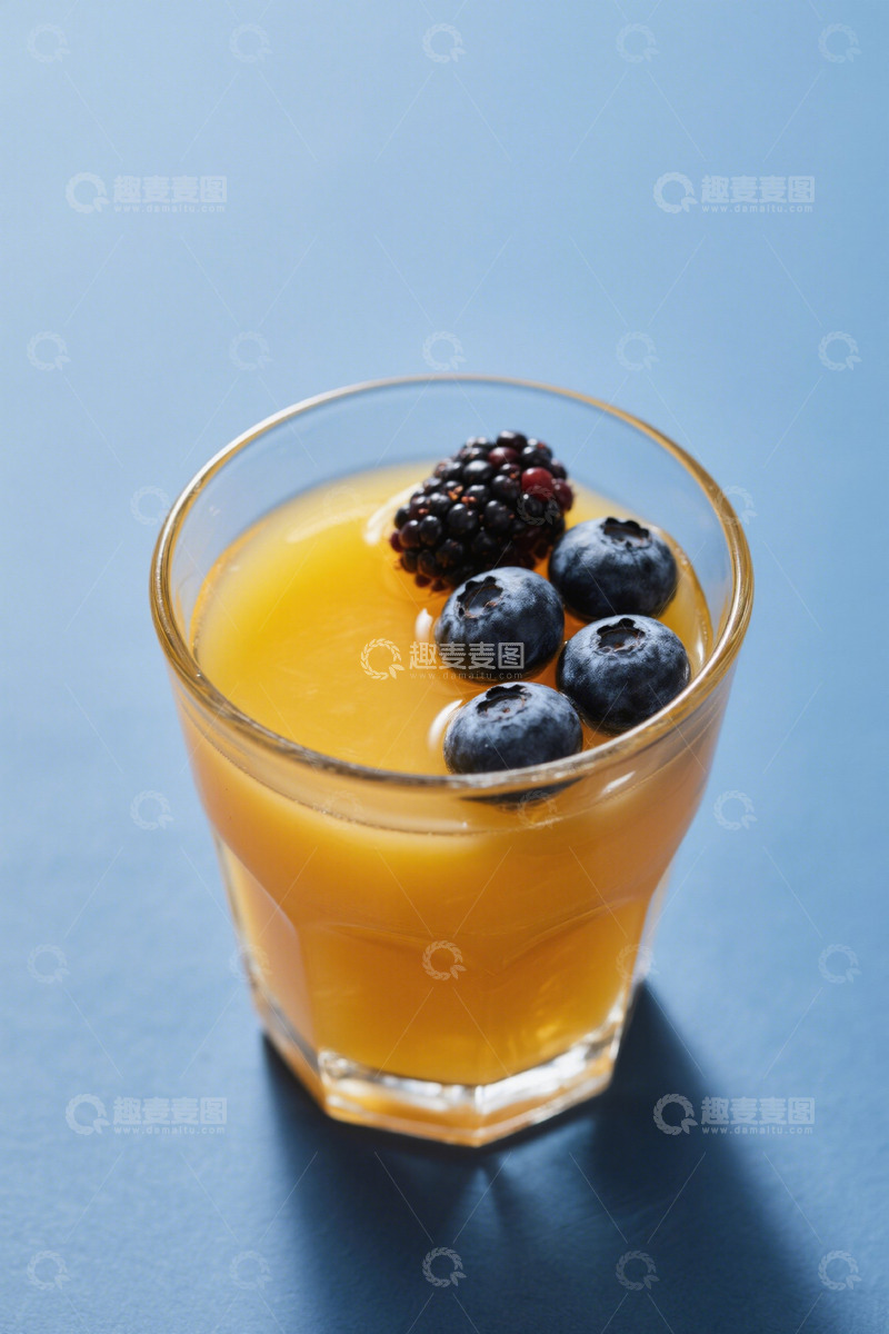 高清大图下载【趣麦麦图】装有水果的玻璃杯果汁