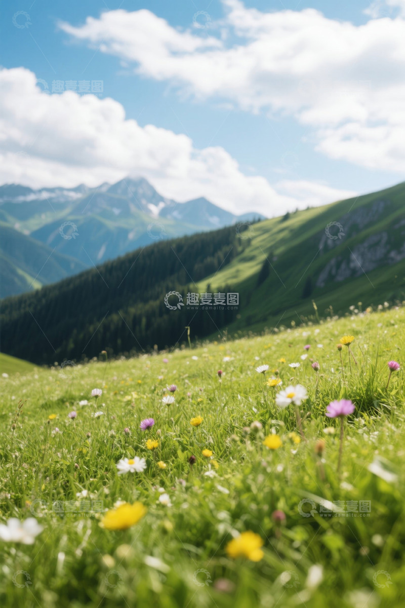 高清大图下载【趣麦麦图】高山草甸野花自然风光