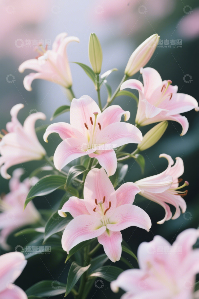 高清大图下载【趣麦麦图】粉色百合花特写