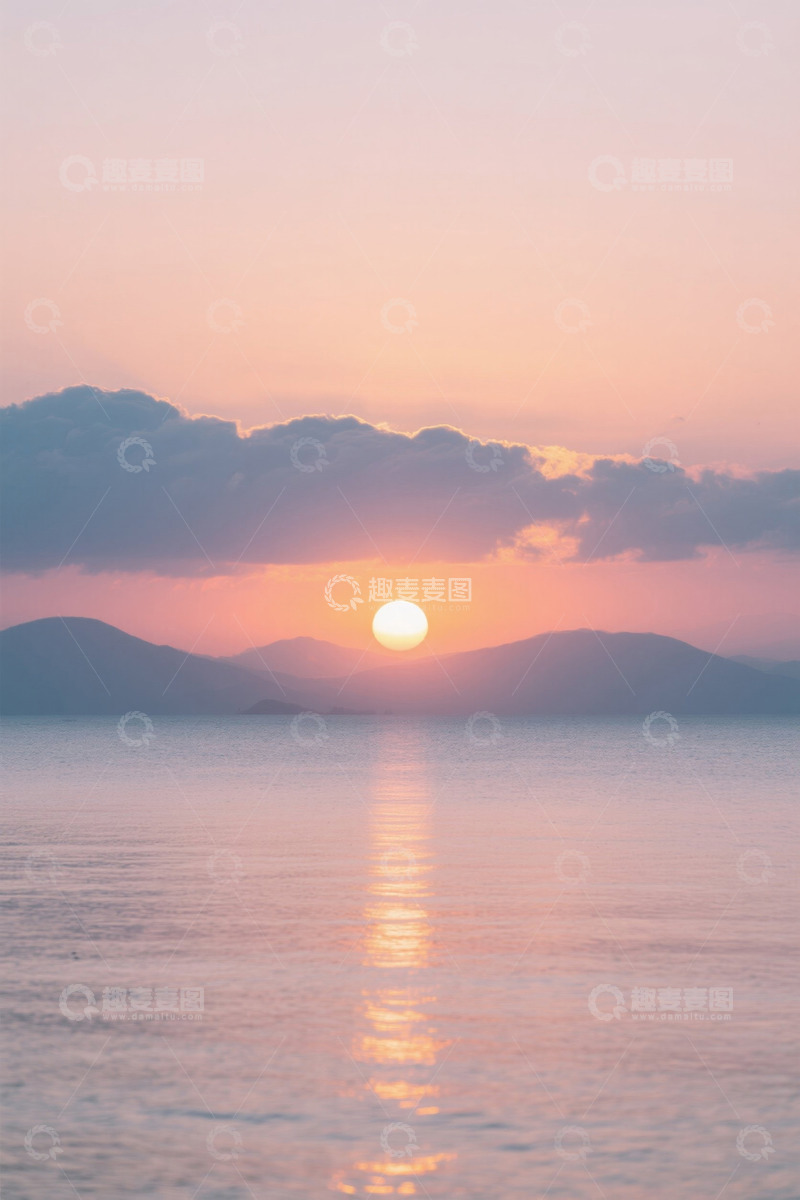 高清大图下载【趣麦麦图】海上日出自然风光景象