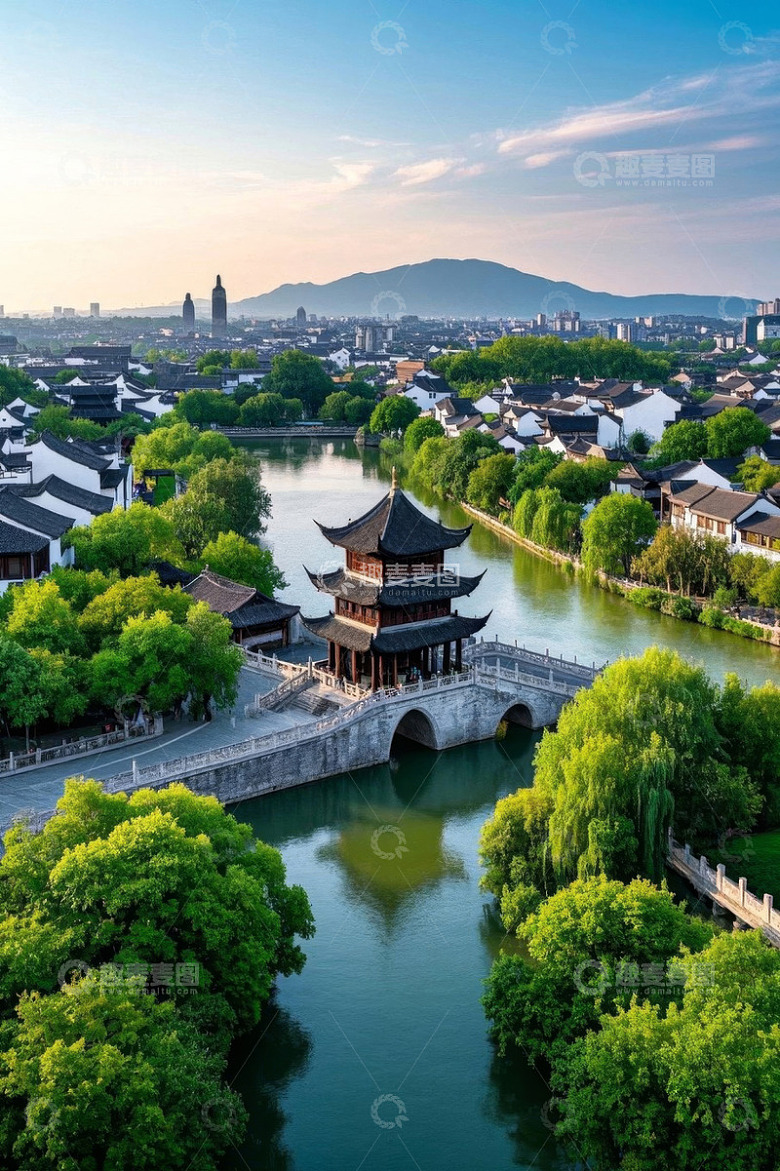 苏州水乡古建筑全景
