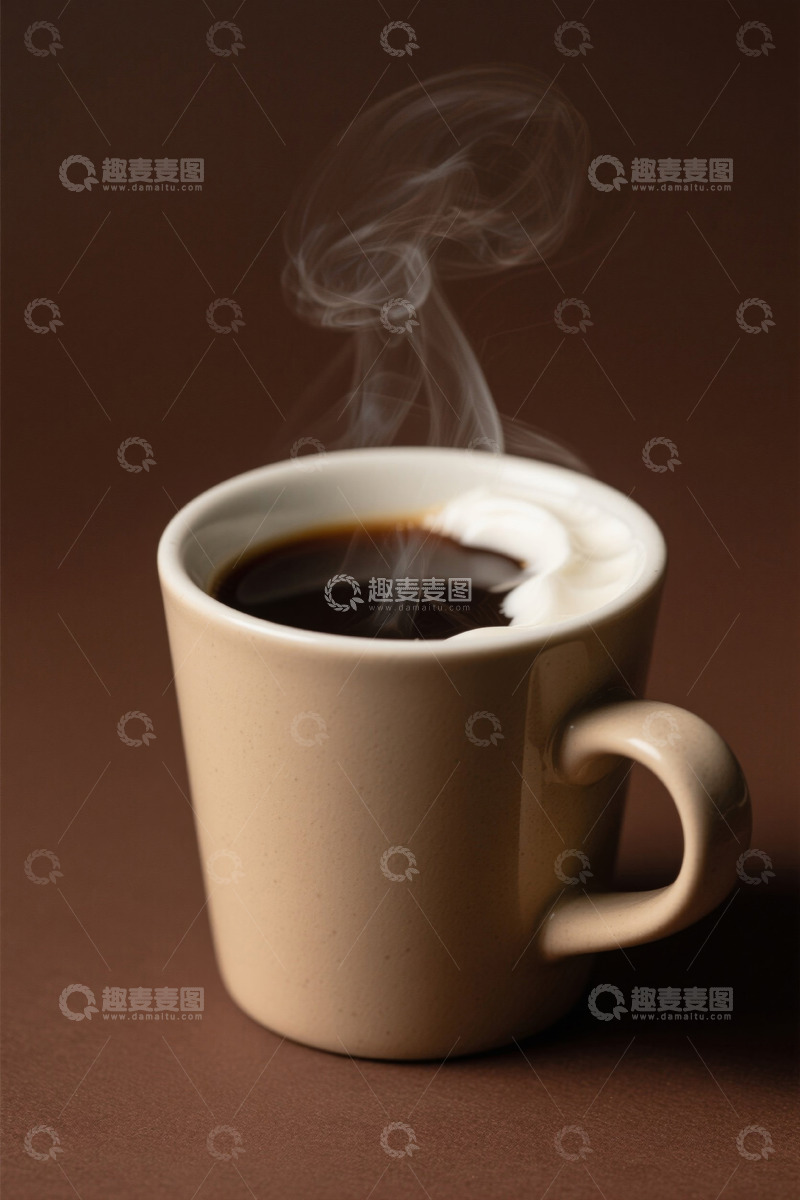 高清大图下载【趣麦麦图】热气腾腾的咖啡杯特写