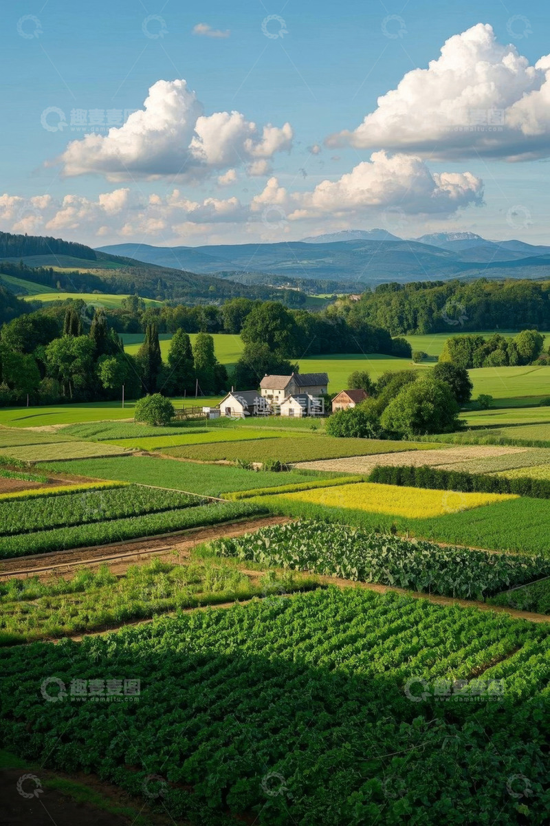 高清大图下载【趣麦麦图】田园农场自然风光全景