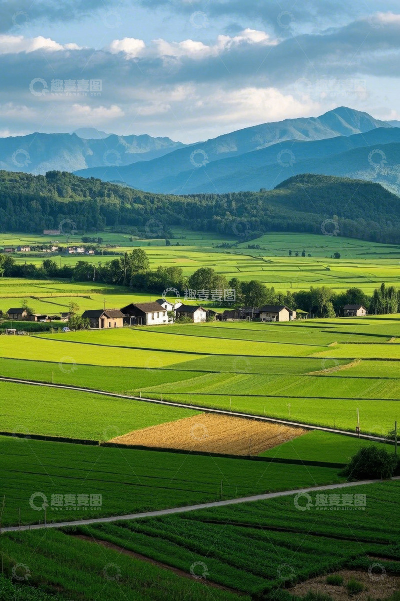 高清大图下载【趣麦麦图】田园乡村自然风光全景