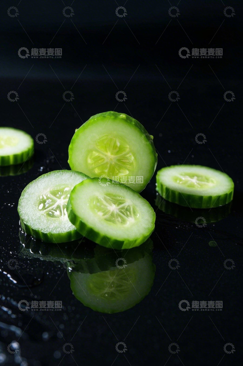 高清大图下载【趣麦麦图】切片黄瓜特写