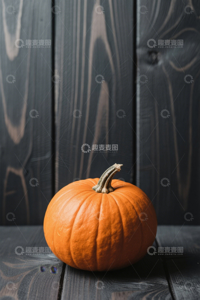 高清大图下载【趣麦麦图】木背景上的橙色南瓜静物