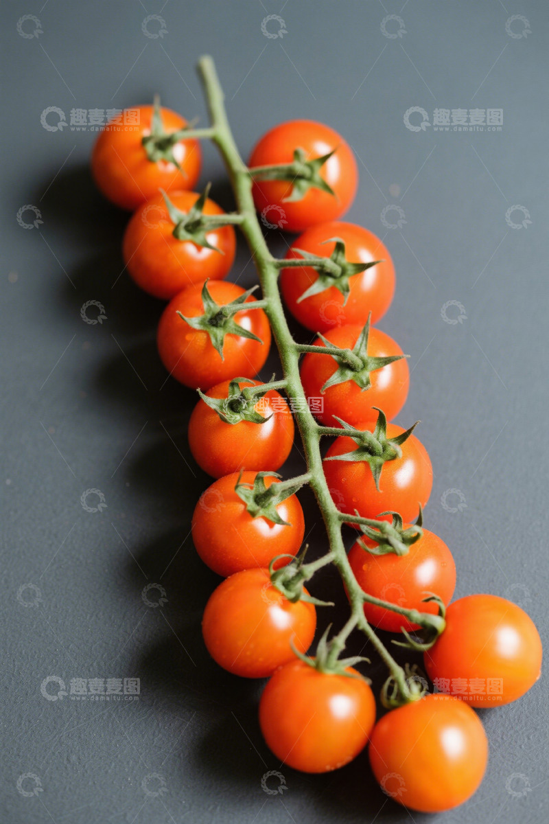 高清大图下载【趣麦麦图】枝上小番茄微距特写