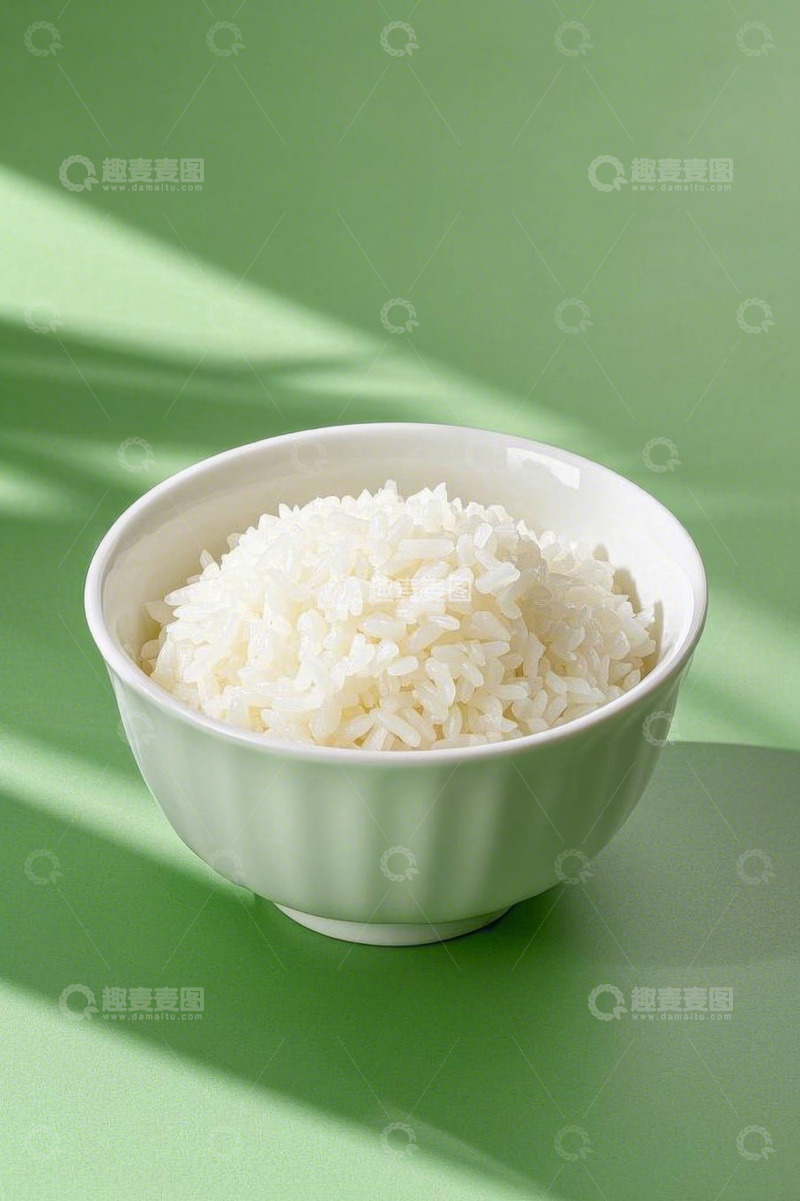 高清大图下载【趣麦麦图】白色碗装饱满大米特写
