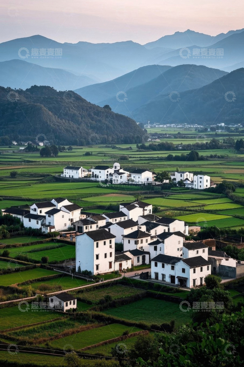 高清大图下载【趣麦麦图】乡村田园与民居远景
