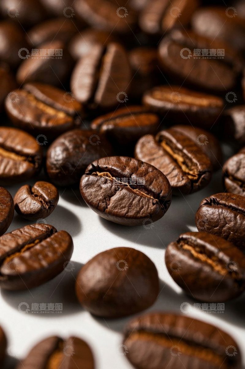 高清大图下载【趣麦麦图】特写烘焙咖啡豆