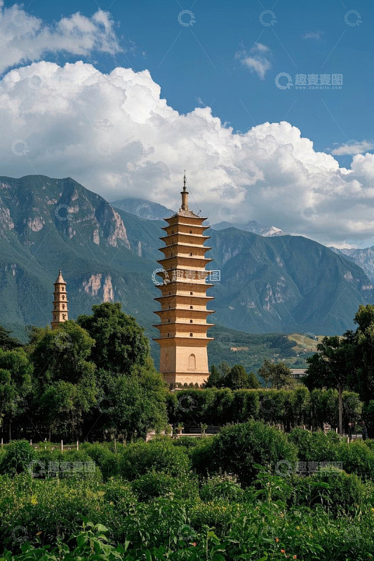 云南大理三塔自然风光