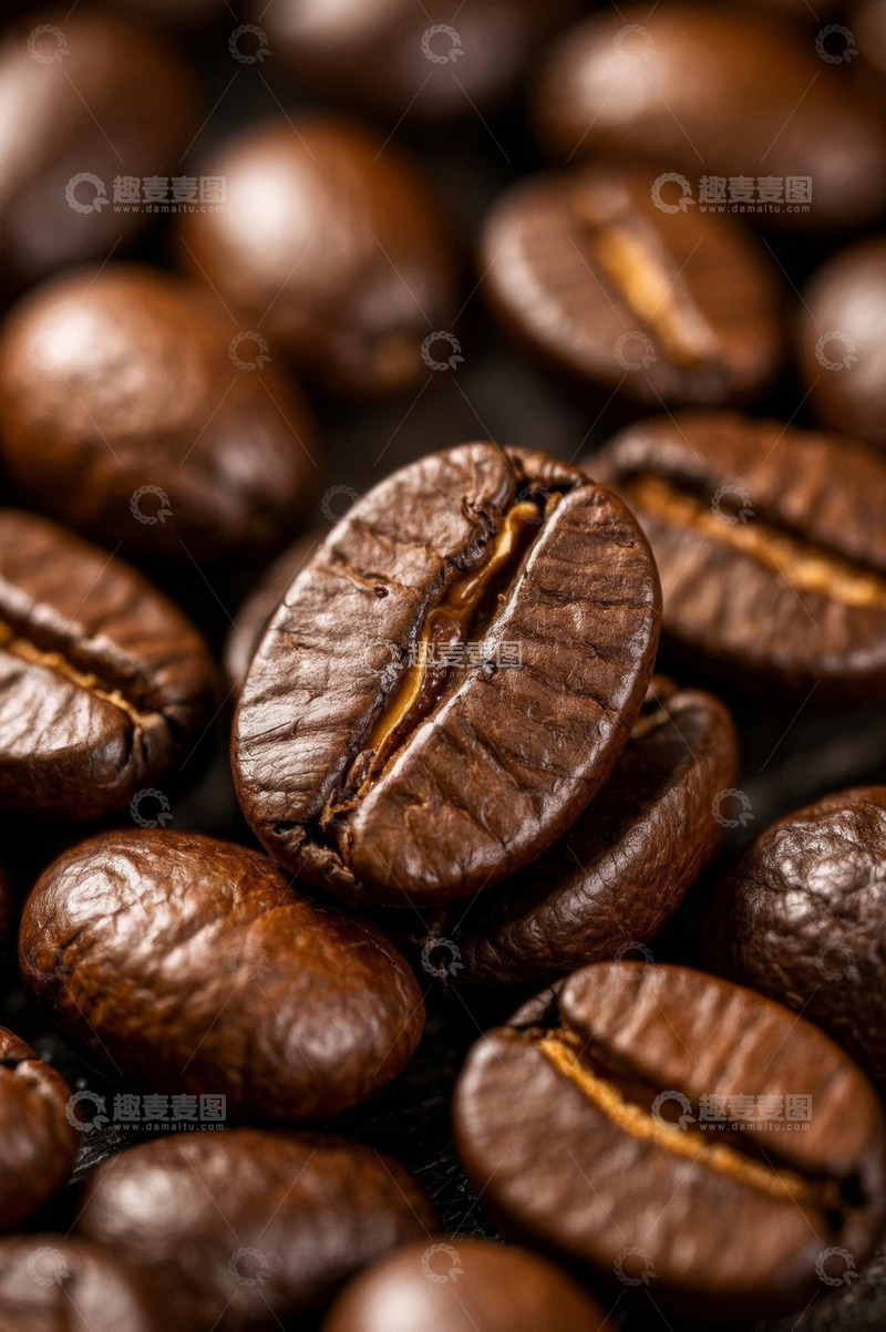 高清大图下载【趣麦麦图】特写烘焙咖啡豆