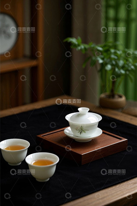 中式茶具与茶饮摆拍