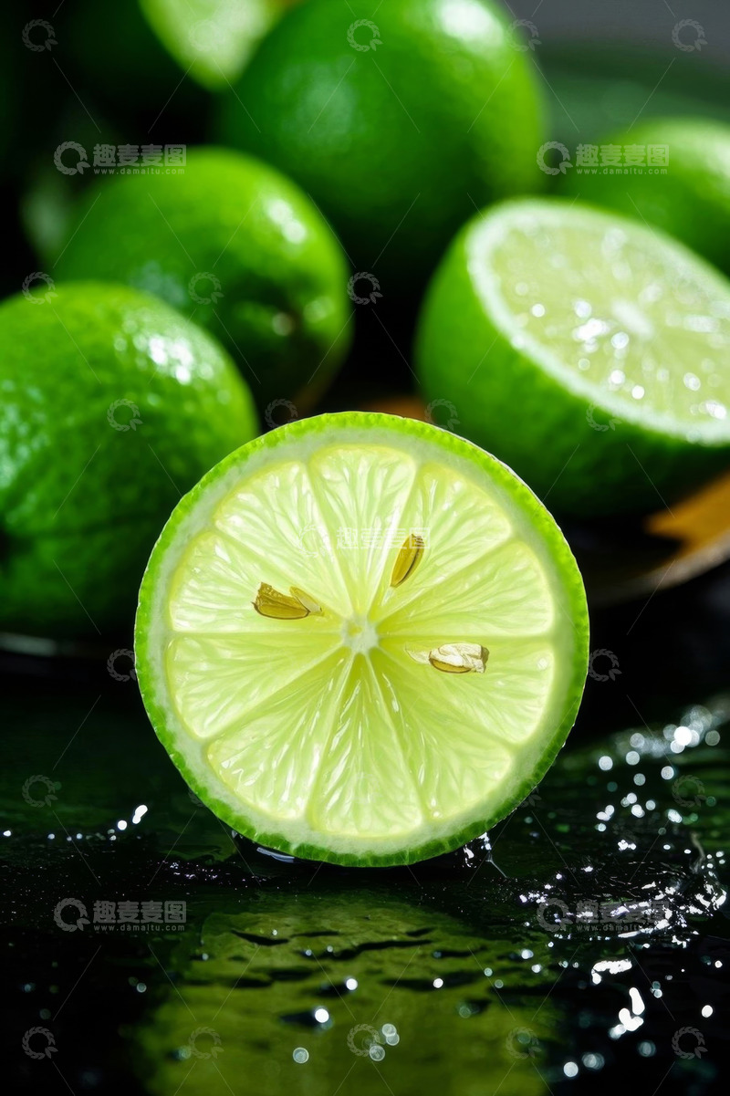 高清大图下载【趣麦麦图】新鲜青柠檬特写