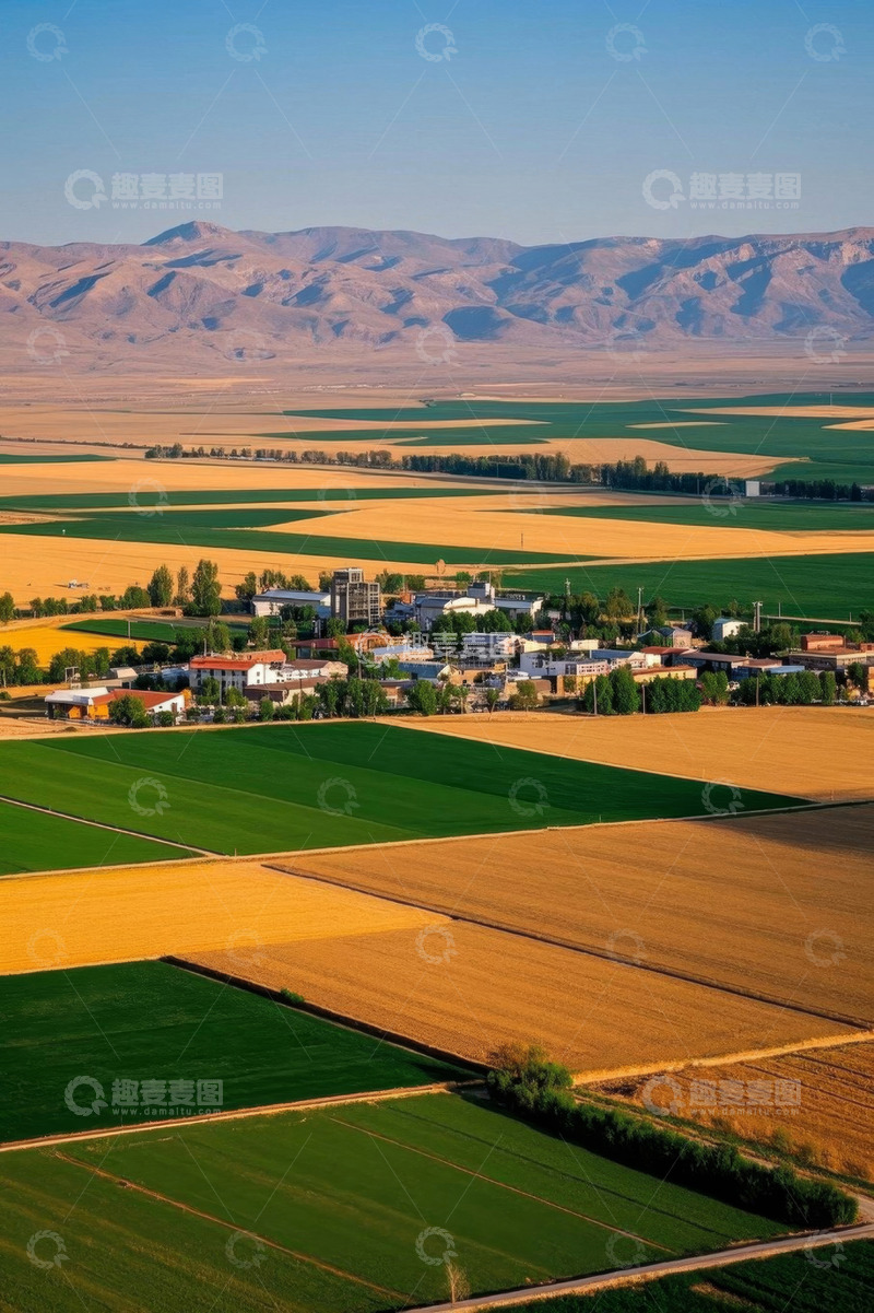 高清大图下载【趣麦麦图】乡村田野自然风光航拍