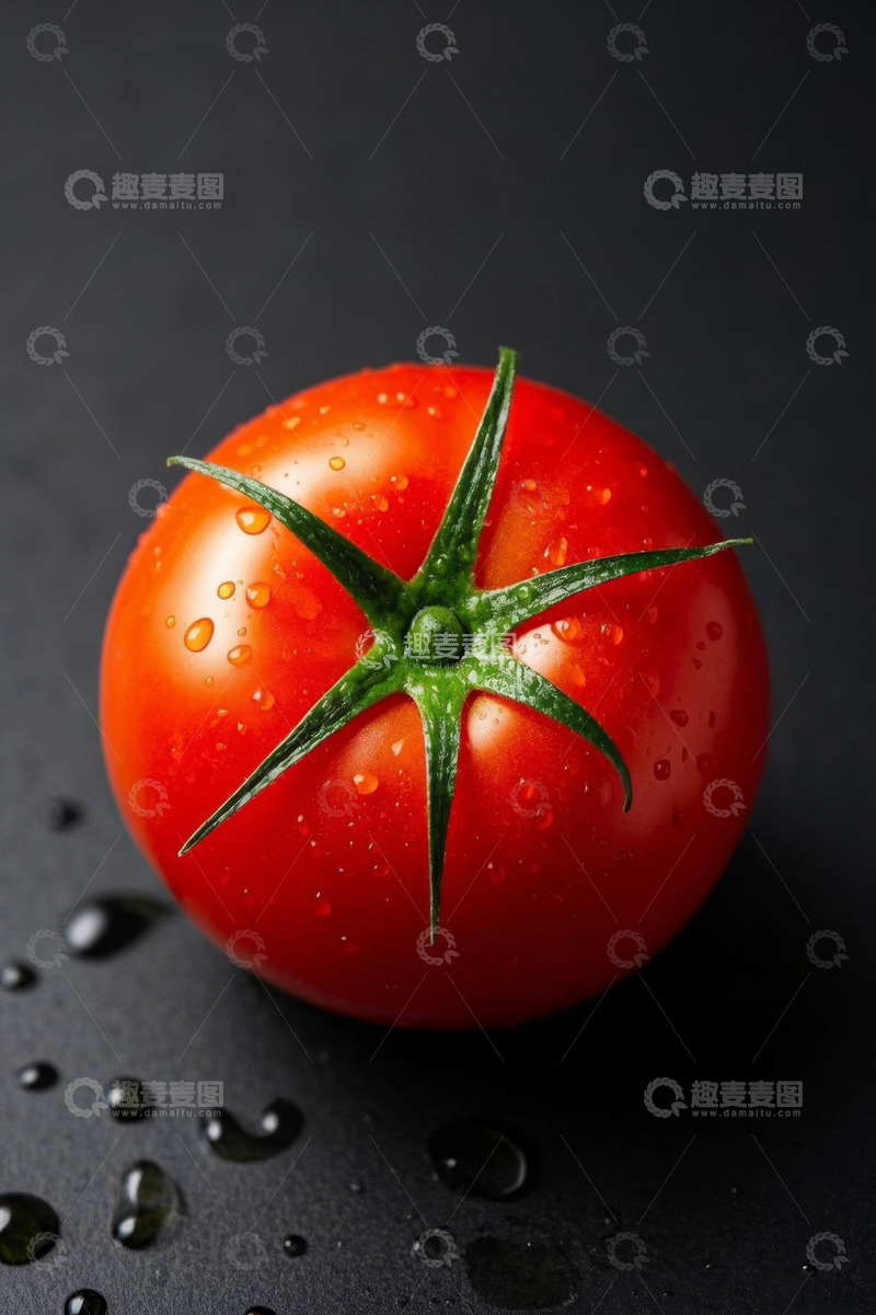 高清大图下载【趣麦麦图】红番茄微距特写带水珠