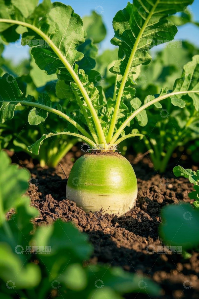 高清大图下载【趣麦麦图】田地里生长的新鲜萝卜