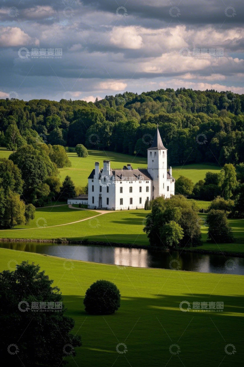 高清大图下载【趣麦麦图】田园城堡与自然景观