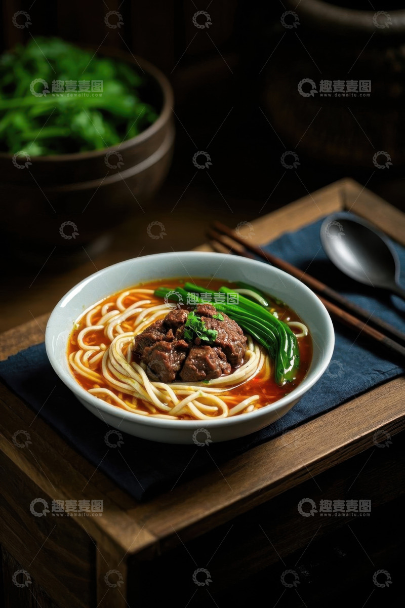 高清大图下载【趣麦麦图】碗装牛肉面条美食特写