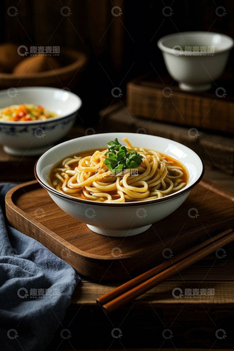 高清大图下载【趣麦麦图】中式面条摆拍特写