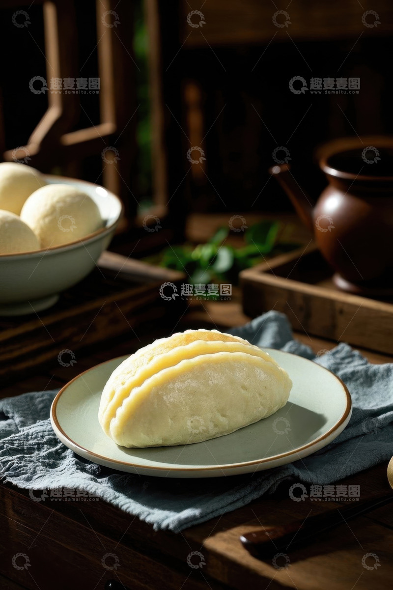 高清大图下载【趣麦麦图】中式面点馒头摆拍素材