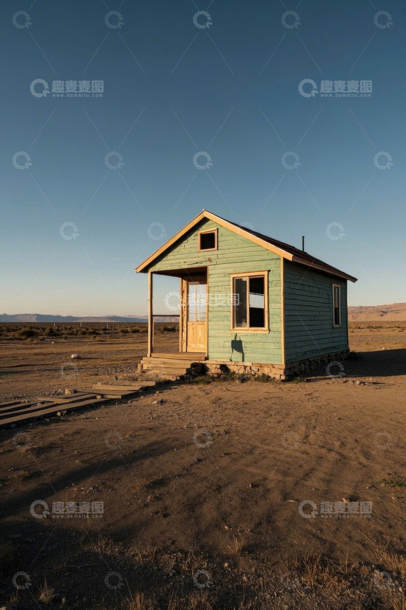 高清大图下载【趣麦麦图】荒野中的绿色小屋