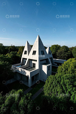 独特三角造型建筑鸟瞰