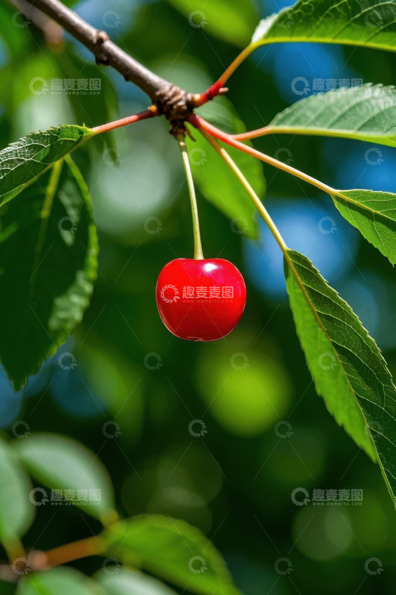 高清大图下载【趣麦麦图】枝头红樱桃特写
